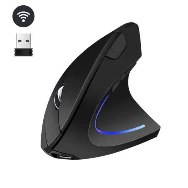 2.4G Wireless Mouse Vertical Game Mouse Ergonomics 1600DPI PC Laptop Office Mini Game Mouse