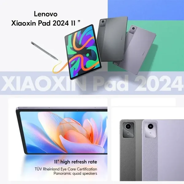 Global ROM Lenovo XiaoXin Pad 2024 Tablet 8GB 128GB Pads Qualcomm Snapdragon 685 Octa Core 11" WIFI 8MP Cam7040mAh 20W Charger